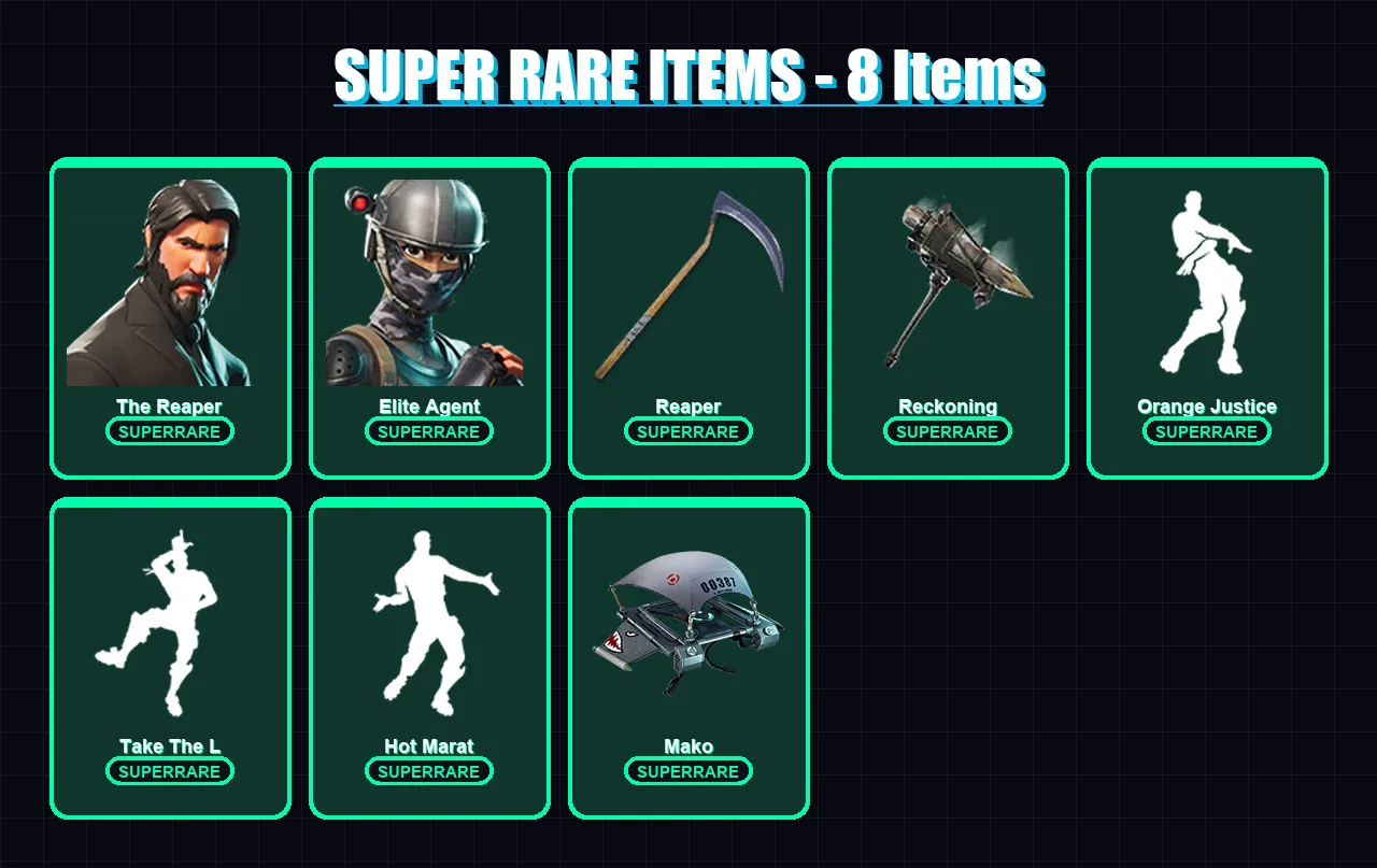 [PC/XBOX] | The Reaper | Elite Agent | Rox | Sentinel | The Ice King | 64 skin | 58 pickaxe | 67 emote | 61 glider | Lv794