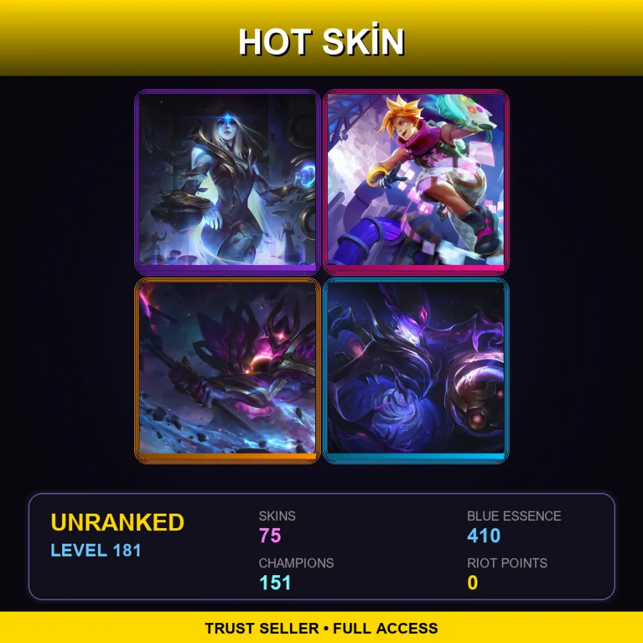 VN | Lv181 | Unranked | 75 Skin | 151 Champ
