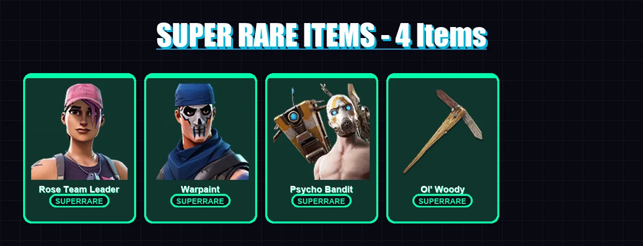 [PC/XBOX] | Rose Team Leader | Warpaint | Psycho Bandit | Marshmello | Cobalt | 5 skin | 5 pickaxe | 5 emote | 8 glider | Lv49