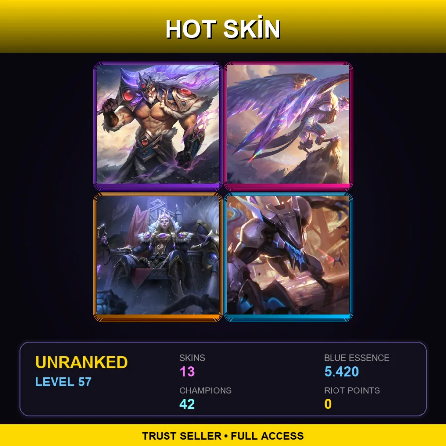 LAN | Lv57 | Unranked | 13 Skin | 42 Champ