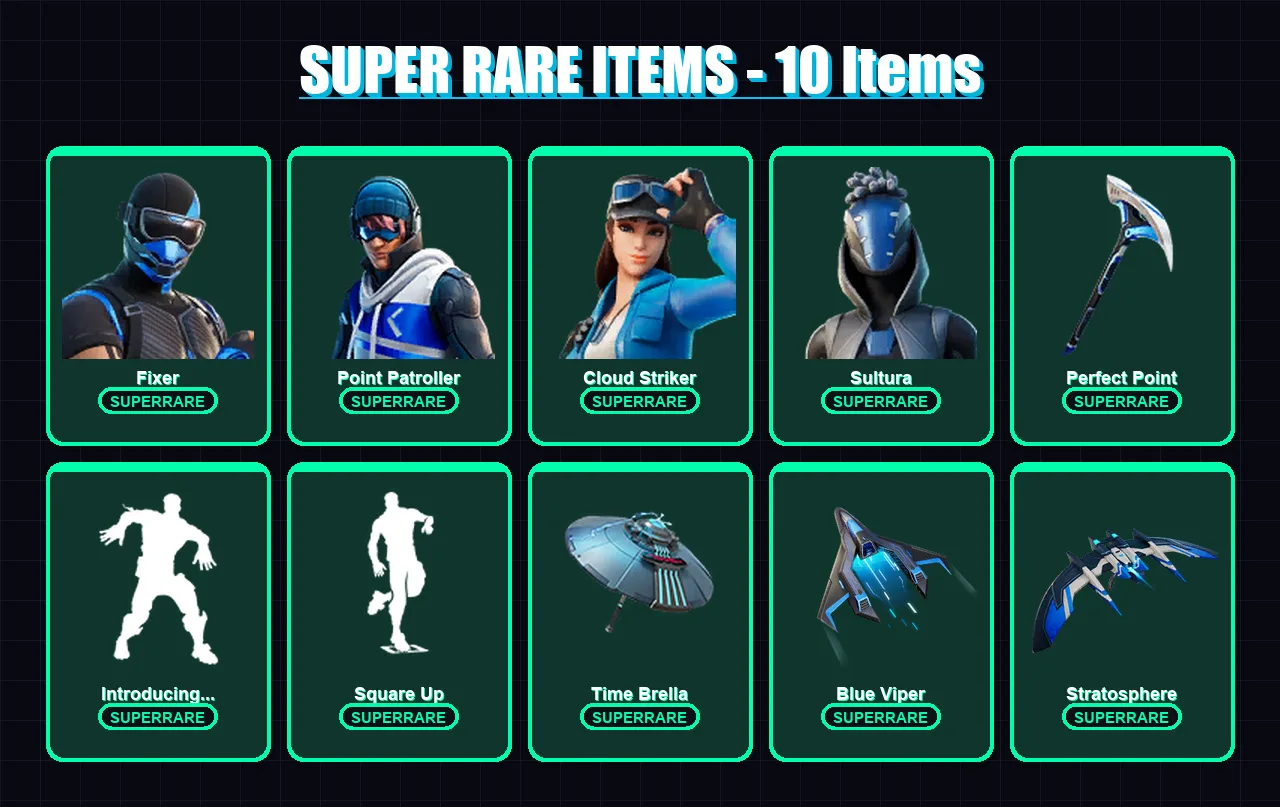 [PS4/PS5/XBOX/PC] | Fixer | Point Patroller | Cloud Striker | Sultura | Mandalorian | 44 skin | 83 pickaxe | 61 emote | 73 glider | Lv1031