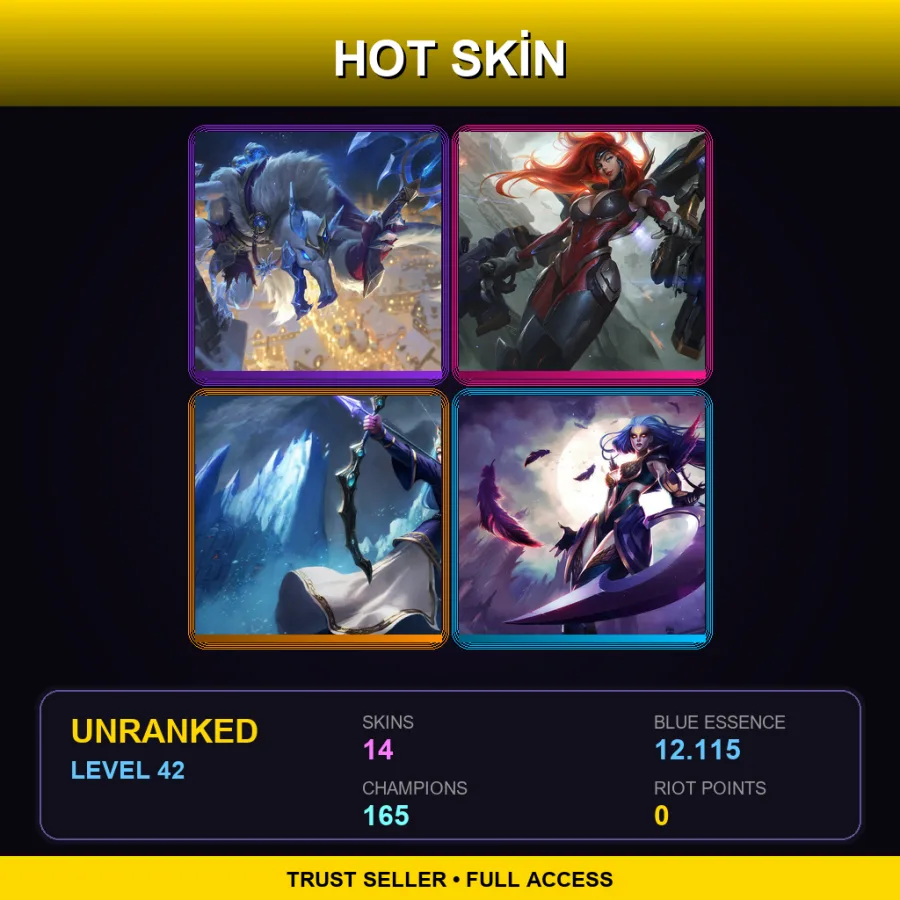 TW | Lv42 | Unranked | 14 Skin | 165 Champ