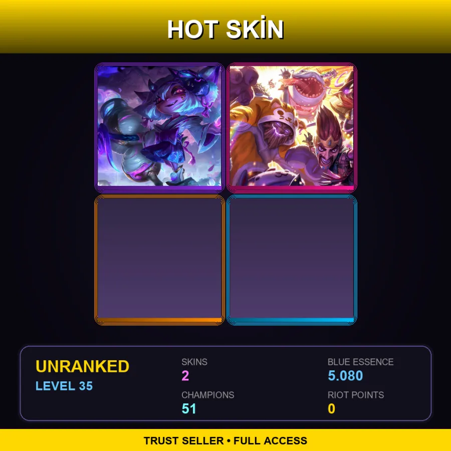 LAN | Lv35 | Unranked | 2 Skin | 51 Champ — Urf Kench