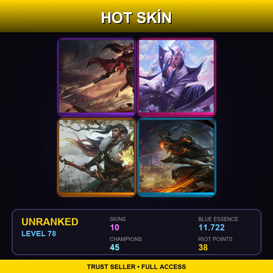 BR | Lv78 | Unranked | 10 Skin | 45 Champ