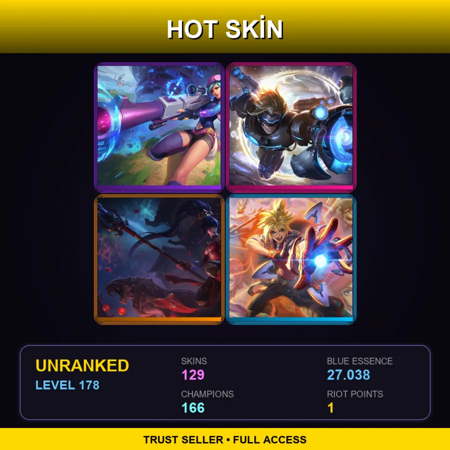 SG | Lv178 | Unranked | 129 Skin | 166 Champ