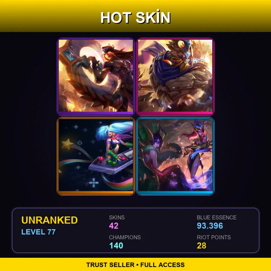 VN | Lv77 | Unranked | 42 Skin | 140 Champ — Commando Jarvan Iv
