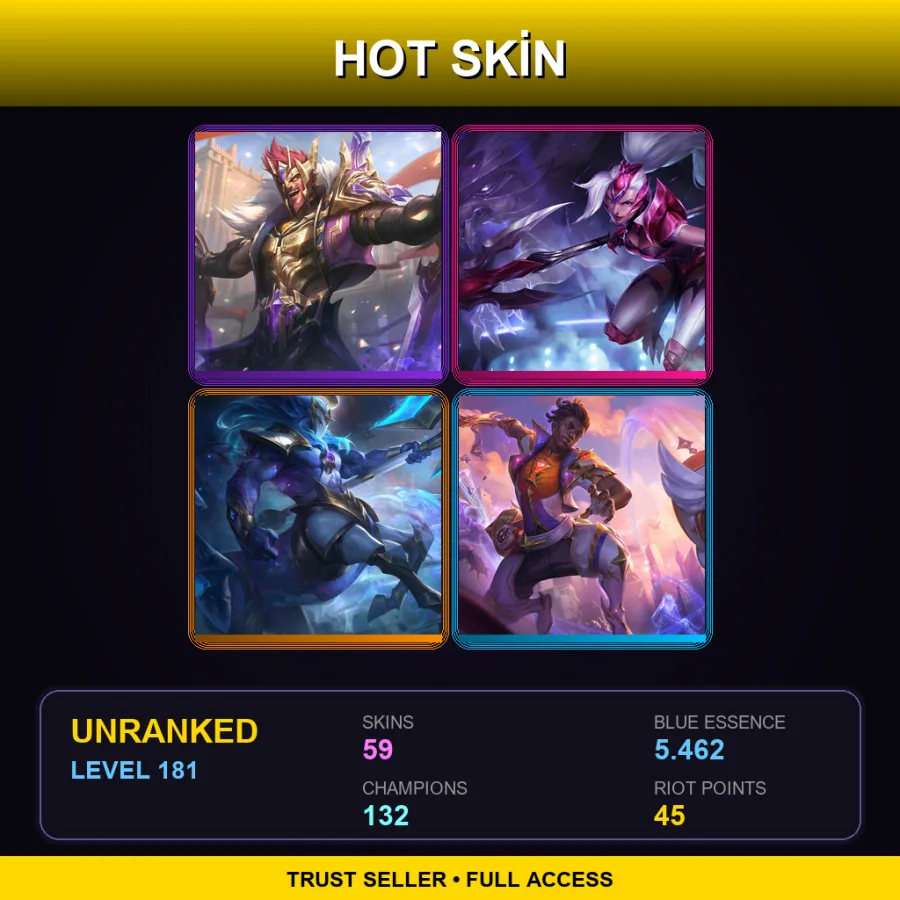 EUW | Lv181 | Unranked | 59 Skin | 132 Champ — Dragon Trainer Tristana