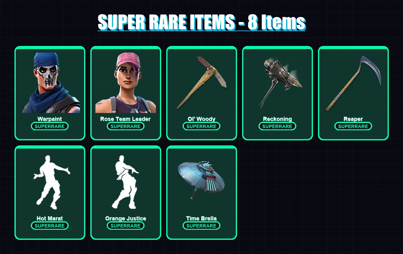 [PS4/PS5/PC] | Warpaint | Rose Team Leader | Sentinel | Carbide | Hybrid | 116 skin | 123 pickaxe | 112 emote | 106 glider | Lv1249