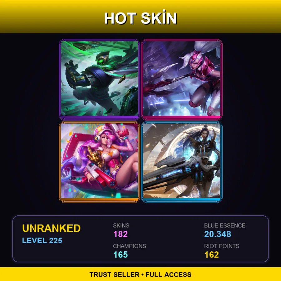 SG | Lv225 | Unranked | 182 Skin | 165 Champ — Ace Of Spades Ezreal