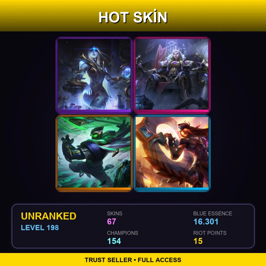 EUW | Lv198 | Unranked | 67 Skin | 154 Champ