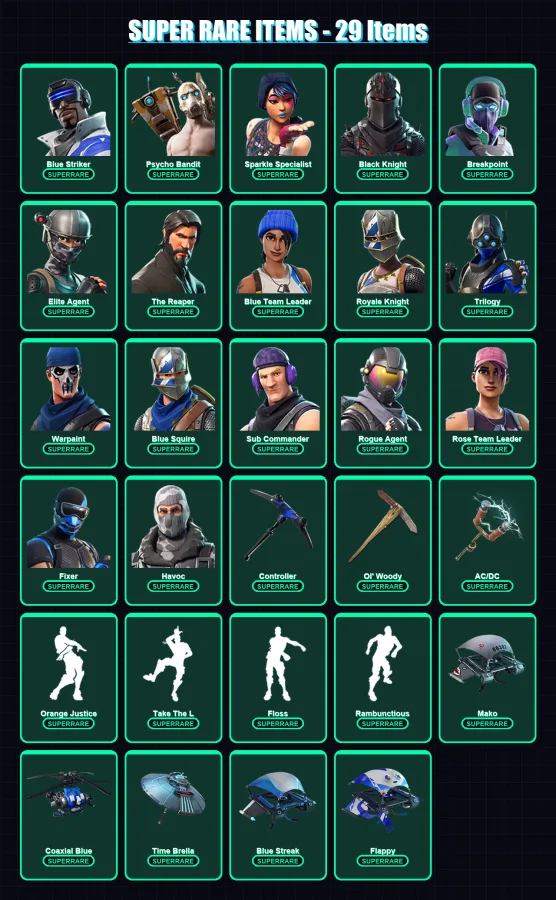 [PS4/PS5/XBOX/PC] | Blue Striker | Psycho Bandit | Sparkle Specialist | 143 skin | Lv717