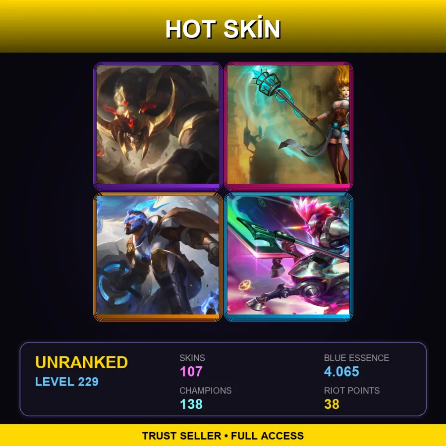 LAN | Lv229 | Unranked | 107 Skin | 138 Champ