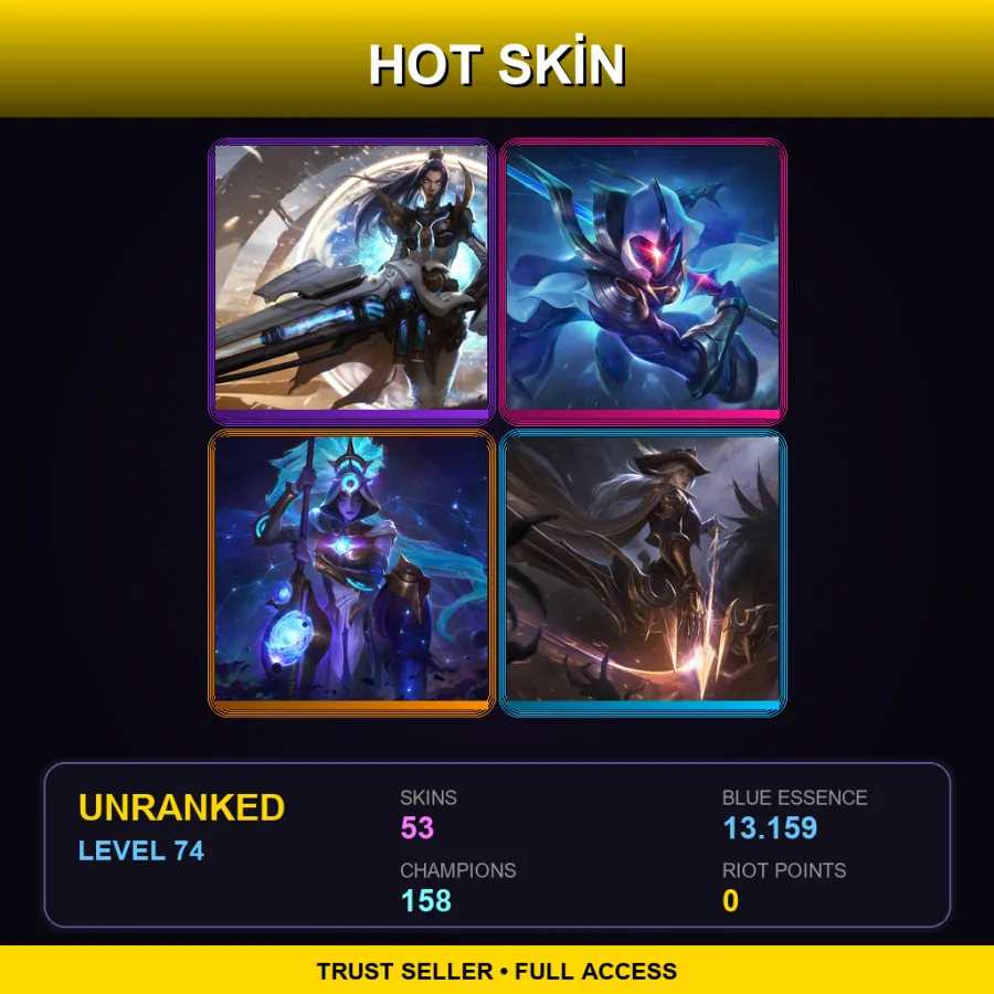 SG | Lv74 | Unranked | 53 Skin | 158 Champ