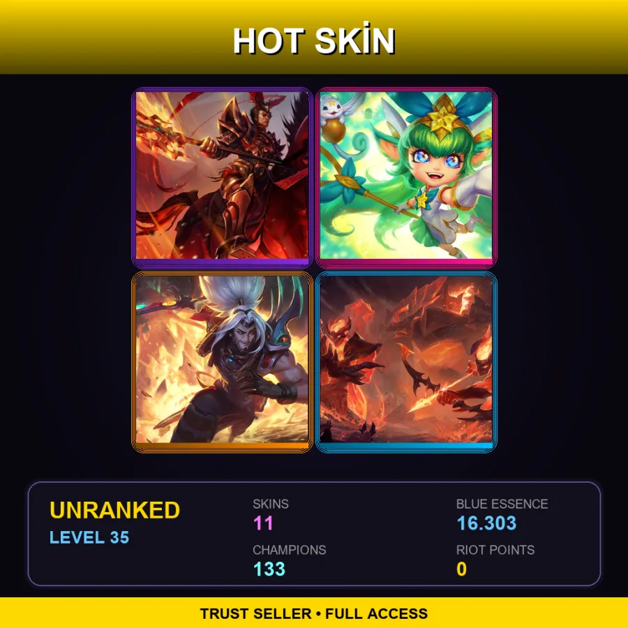 VN | Lv35 | Unranked | 11 Skin | 133 Champ