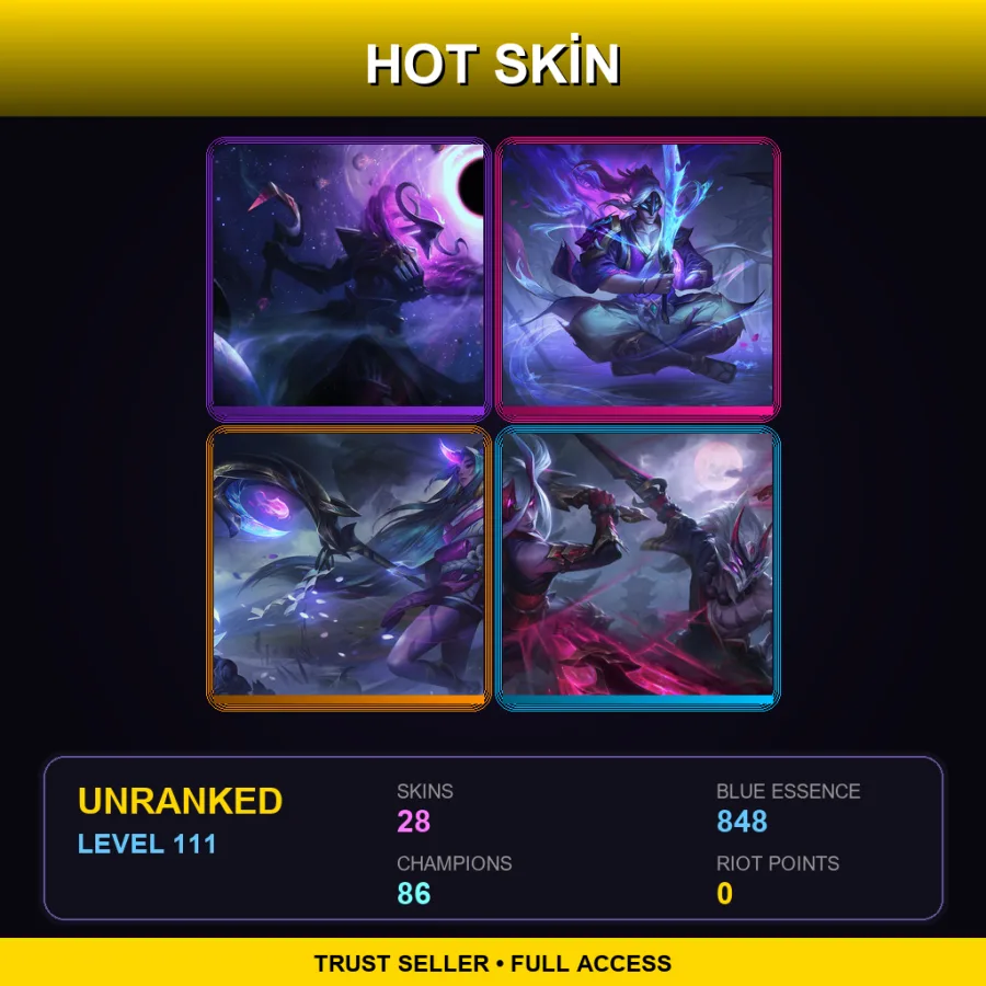 TR | Lv111 | Unranked | 28 Skin | 86 Champ