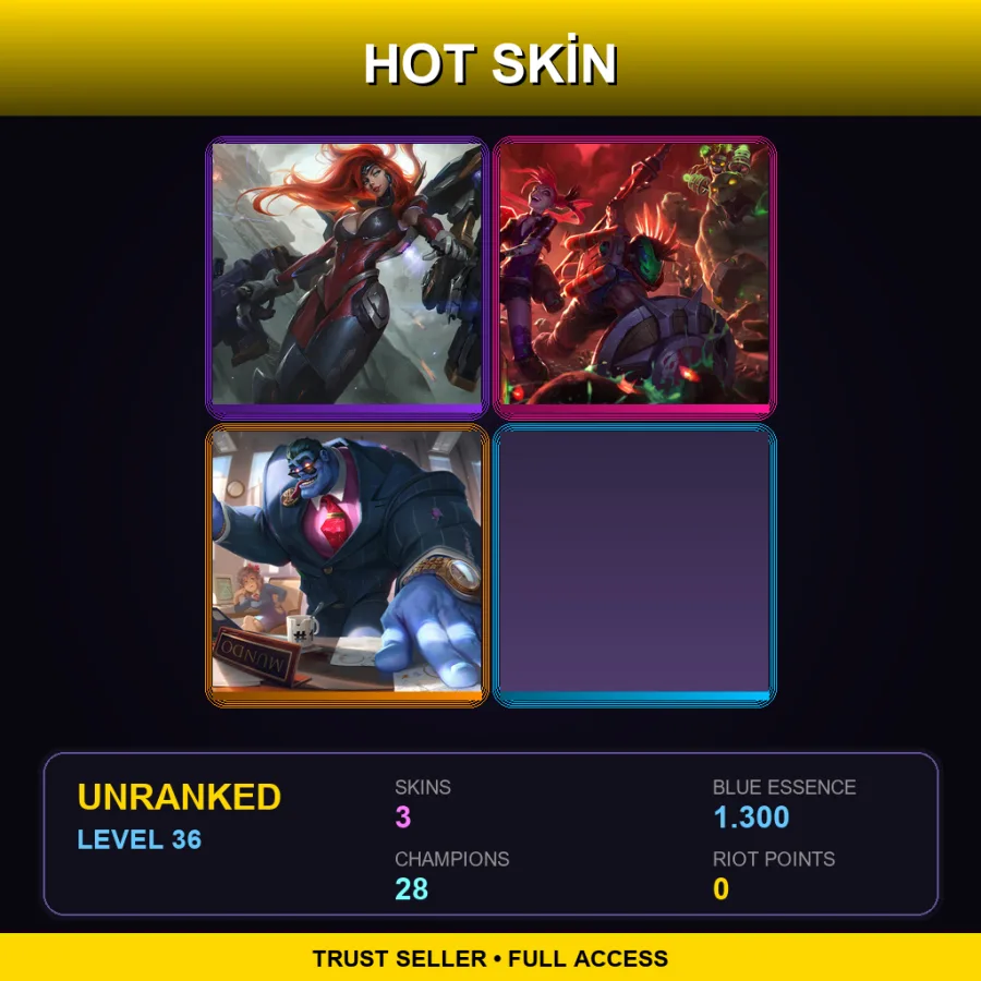 LAN | Lv36 | Unranked | 3 Skin | 28 Champ