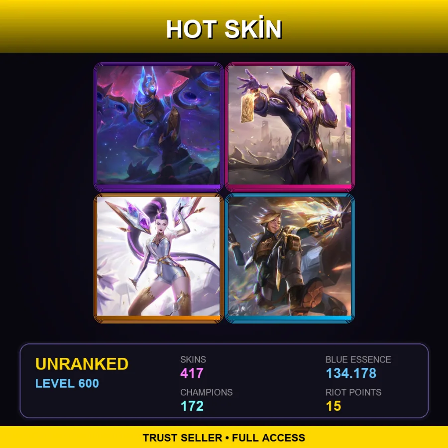 NA | Lv600 | Unranked | 417 Skin | 172 Champ — High Noon Katarina