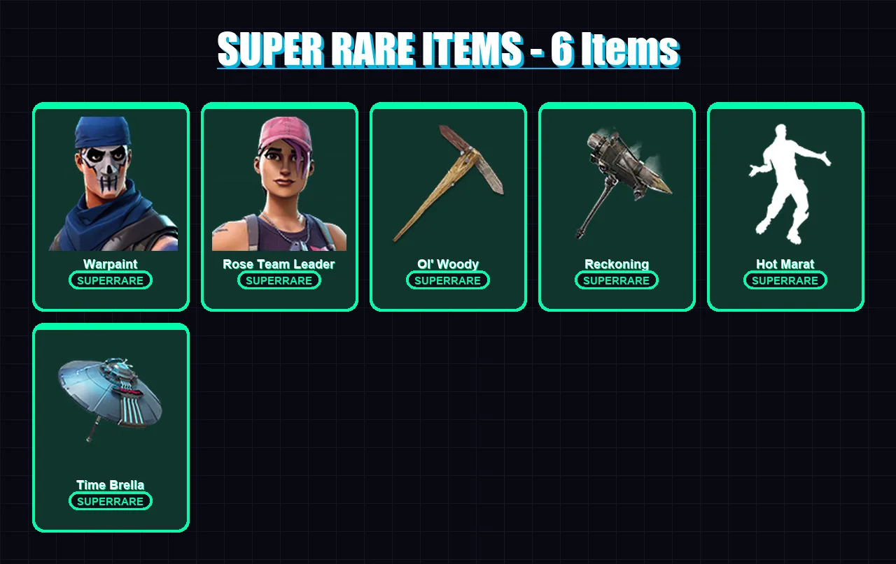 [PC/XBOX/PSN] | Warpaint | Rose Team Leader | Zenith | Valkyrie | Calamity | 18 skin | 30 pickaxe | 24 emote | 38 glider | Lv366