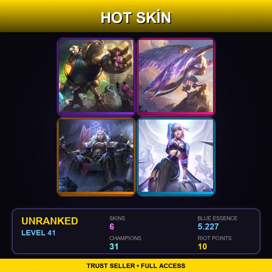 EUW | Lv41 | Unranked | 6 Skin | 31 Champ — Ssg Xayah