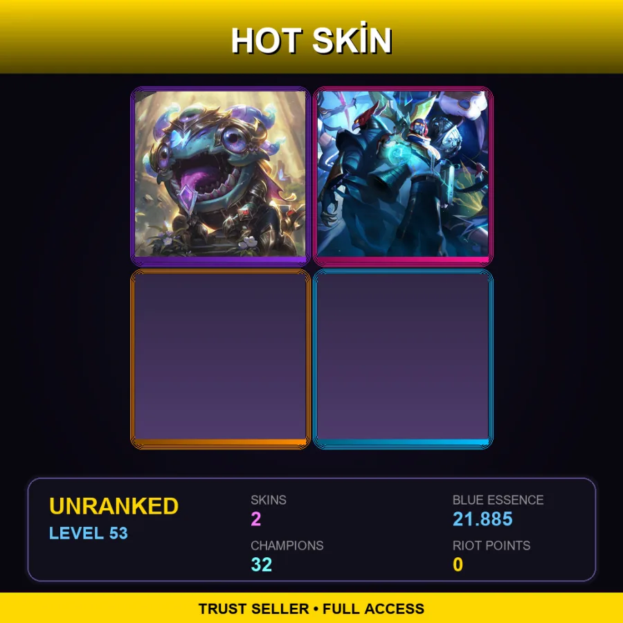 EUNE | Lv53 | Unranked | 2 Skin | 32 Champ — LoL account