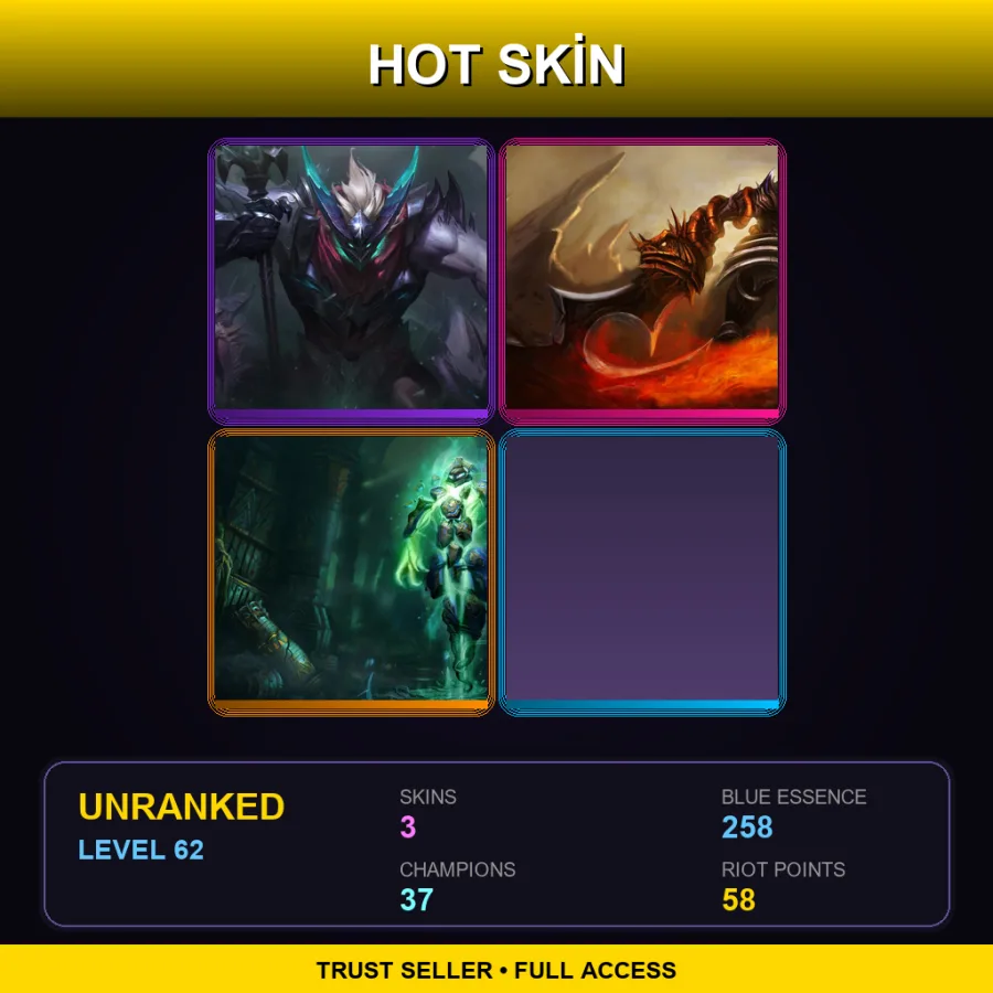 EUNE | Lv62 | Unranked | 3 Skin | 37 Champ — Demonblade Tryndamere