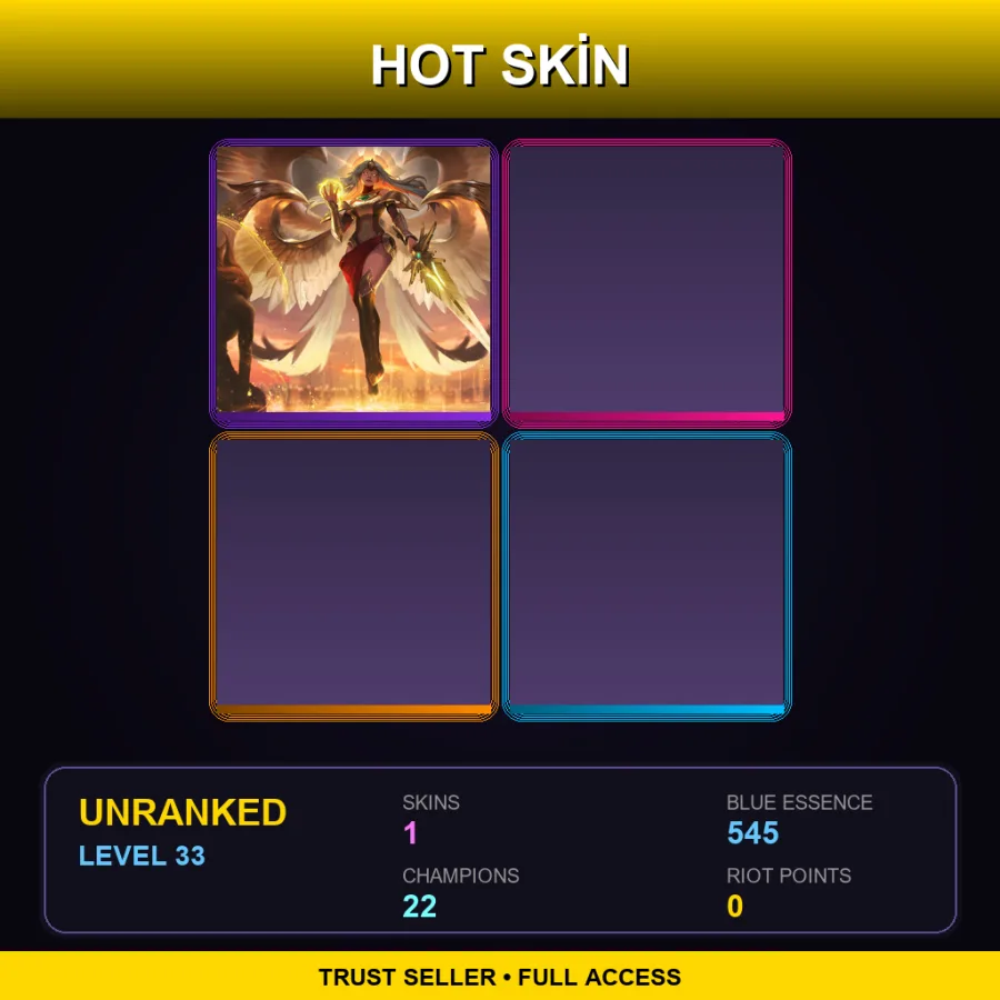 EUW | Lv33 | Unranked | 1 Skin | 22 Champ — LoL account