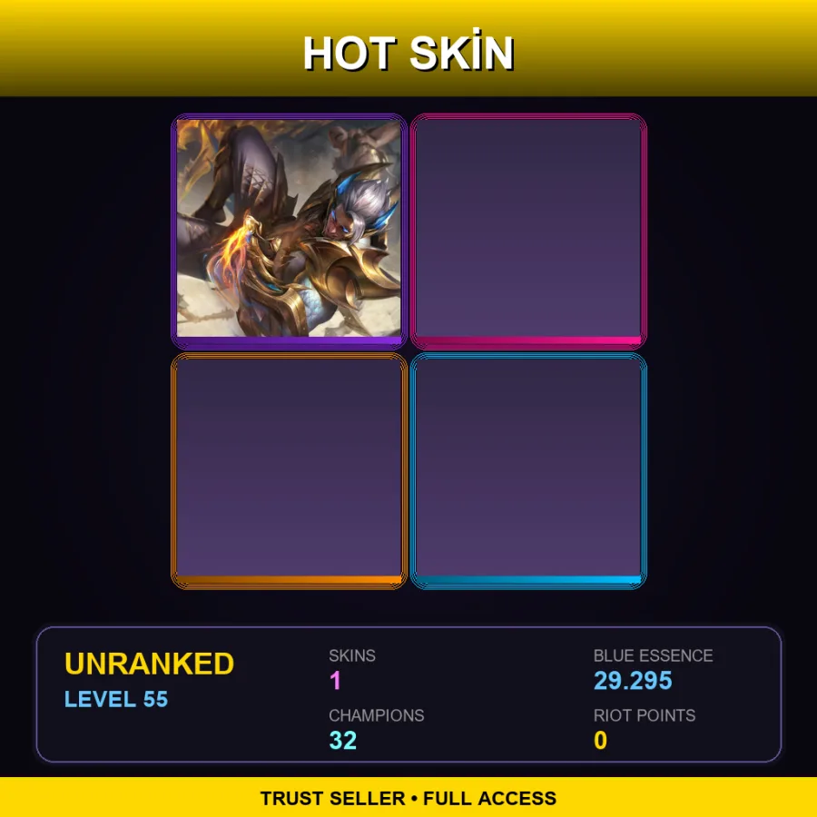 EUW | Lv55 | Unranked | 1 Skin | 32 Champ — Prestige Obsidian Dragon Sett