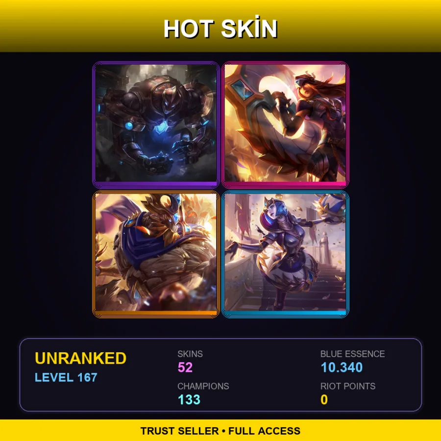 SG | Hextech Galio | Victorious Sivir | Victorious Maokai | Victorious Orianna | 52 Skin | 133 Champ | Lv167
