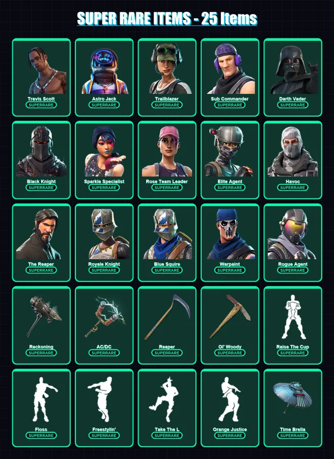 [PC/PSN] | Travis Scott | Astro Jack | Trailblazer | Sub Commander | Darth Vader | 147 skin | 130 pickaxe | 144 emote | 125 glider | Lv1862