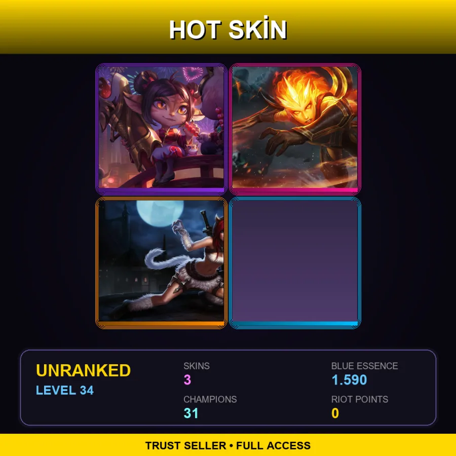BR | Lv34 | Unranked | 3 Skin | 31 Champ