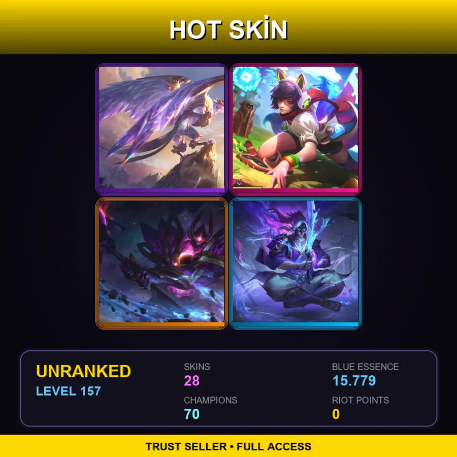 EUNE | Lv157 | Unranked | 28 Skin | 70 Champ
