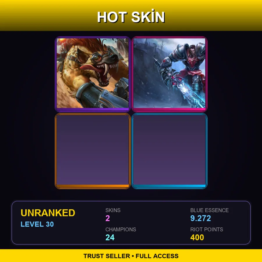EUNE | Lv30 | Unranked | 2 Skin | 24 Champ — LoL account