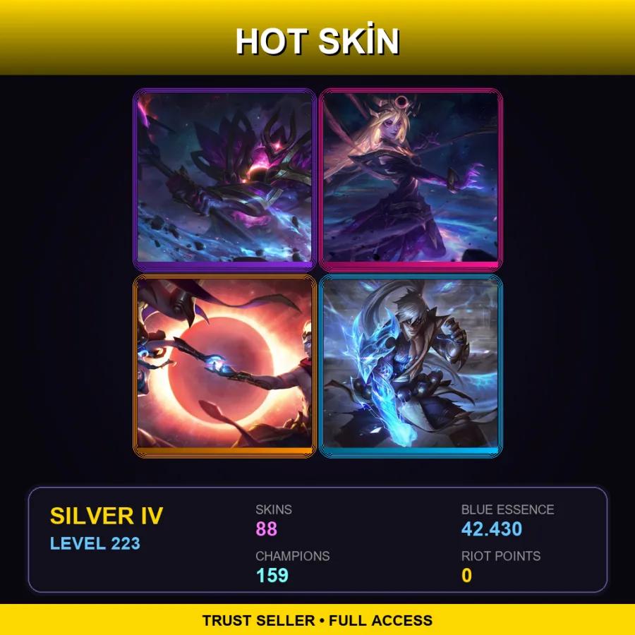 SG | Lv223 | Silver IV | 88 Skin | 159 Champ