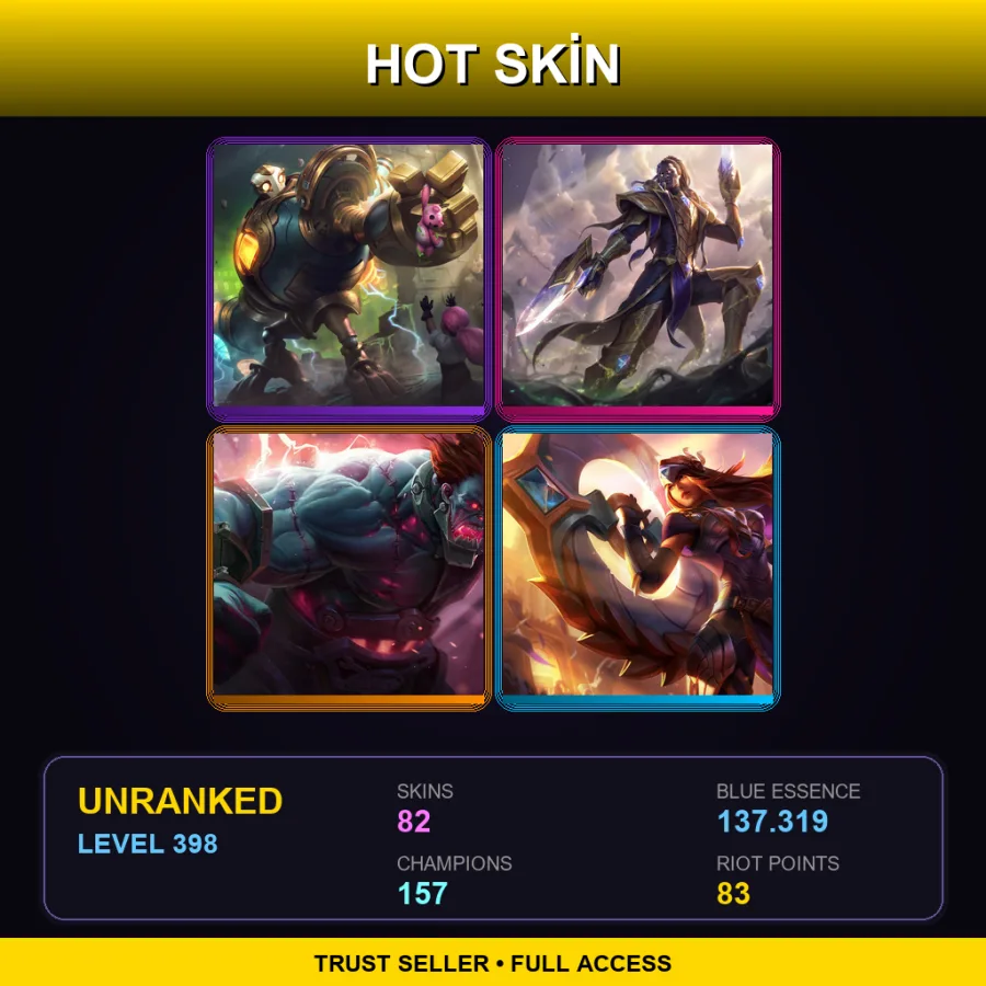 LAS | Lv398 | Unranked | 82 Skin | 157 Champ — Bioforge Darius