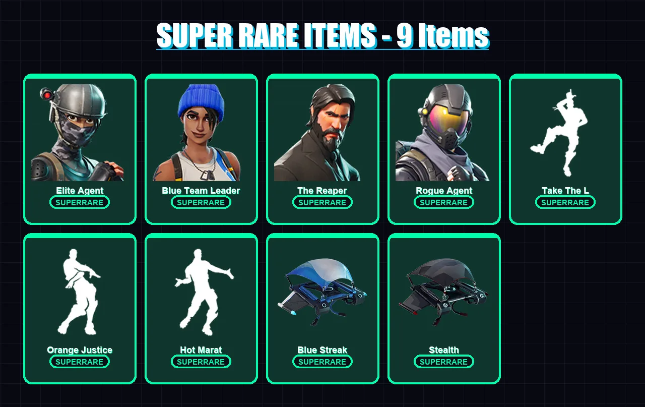 [PC/XBOX/PSN] | Elite Agent | Blue Team Leader | The Reaper | Rogue Agent | Dark Voyager | 20 skin | 28 pickaxe | 40 emote | 34 glider | Lv648