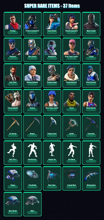 [PS4/PS5/PC] | Prodigy | Carbon Commando | Cloud Striker | 227 skin | Lv1545
