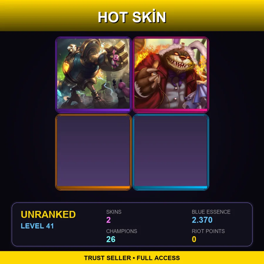 NA | Lv41 | Unranked | 2 Skin | 26 Champ