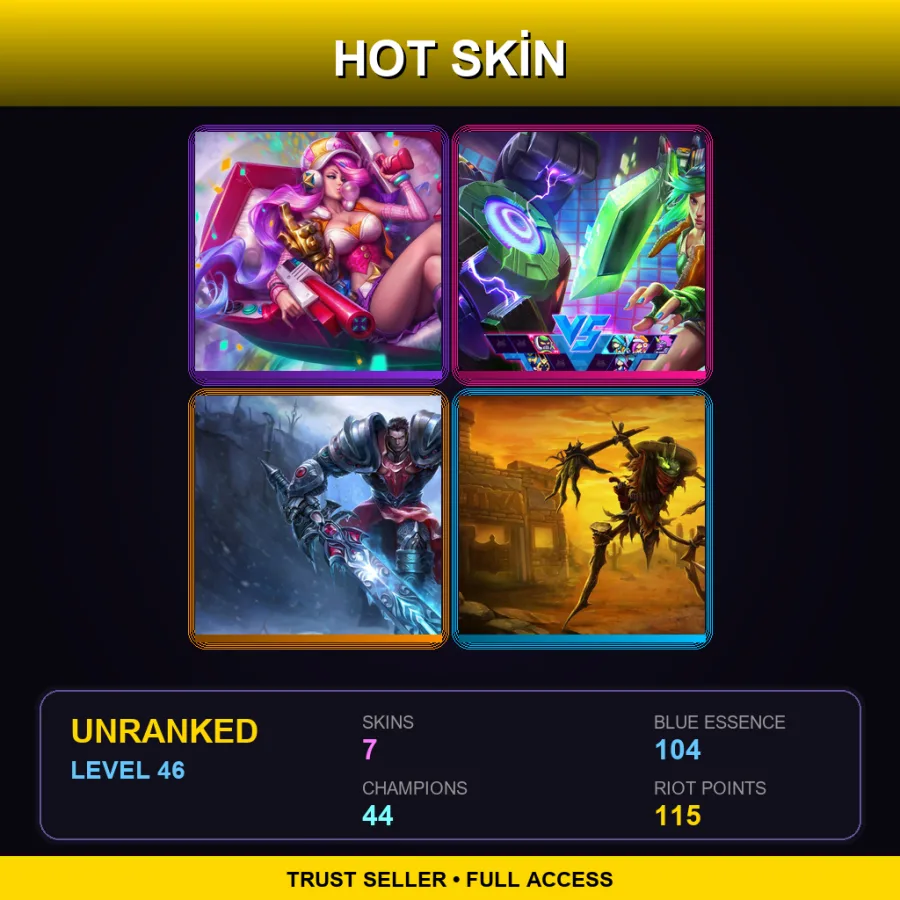 BR | Lv46 | Unranked | 7 Skin | 44 Champ — LoL account
