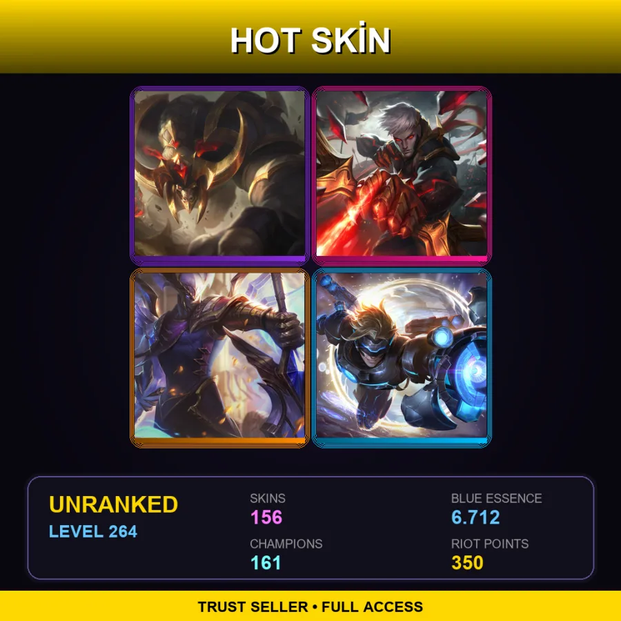 BR | Lv264 | Unranked | 156 Skin | 161 Champ