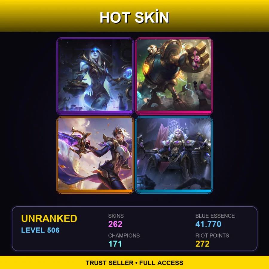 EUNE | Lv506 | Unranked | 262 Skin | 171 Champ