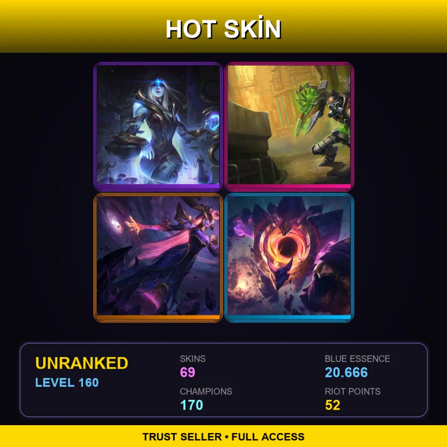 VN | Lv160 | Unranked | 69 Skin | 170 Champ
