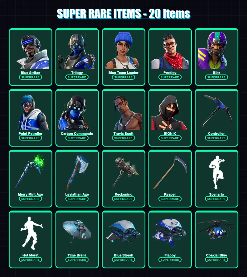 [PC/XBOX/PSN] | Blue Striker | Trilogy | Blue Team Leader | Prodigy | Blitz | 238 skin | 165 pickaxe | 168 emote | 144 glider | Lv2288
