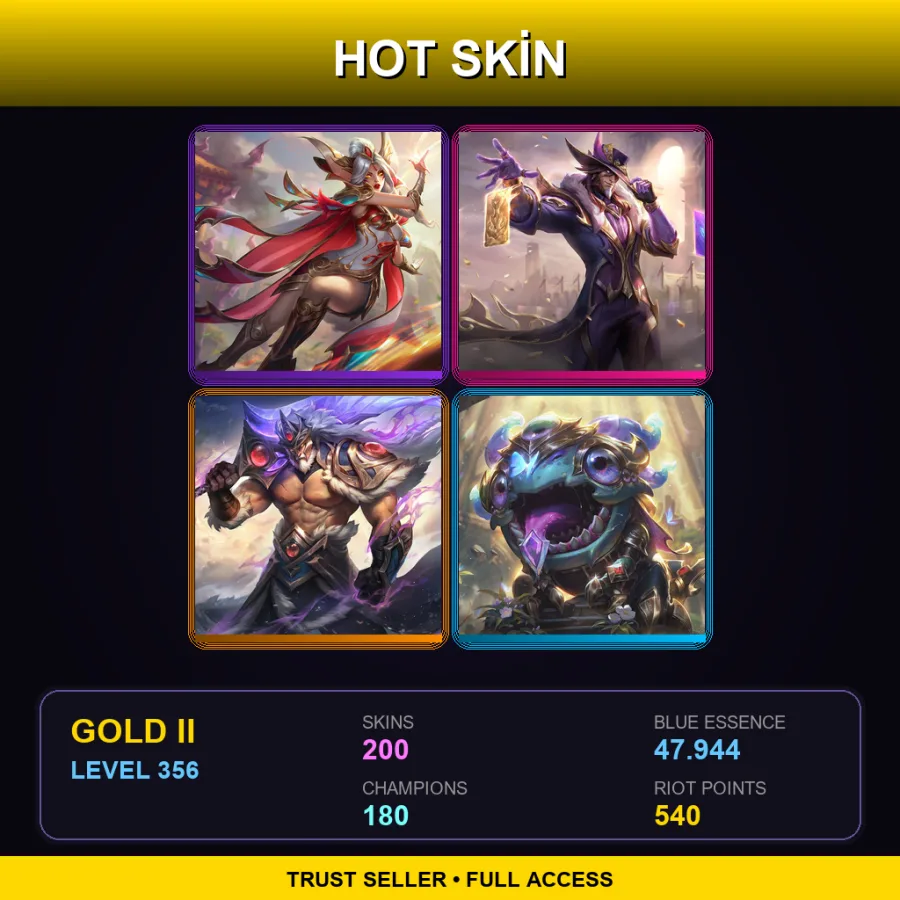 BR | Lv356 | Gold II | 200 Skin | 180 Champ — LoL account