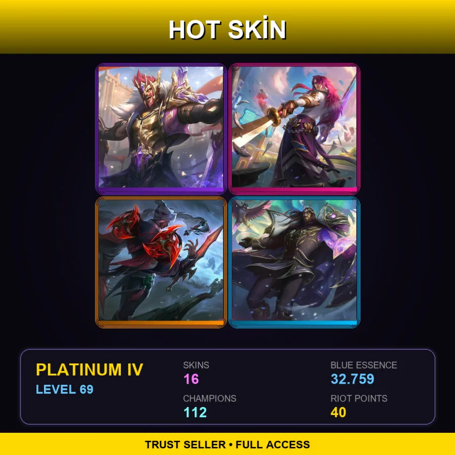 TR | Lv69 | Platinum IV | 16 Skin | 112 Champ