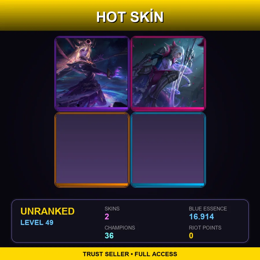 LAS | Lv49 | Unranked | 2 Skin | 36 Champ — Unranked / Smurf League of Legends