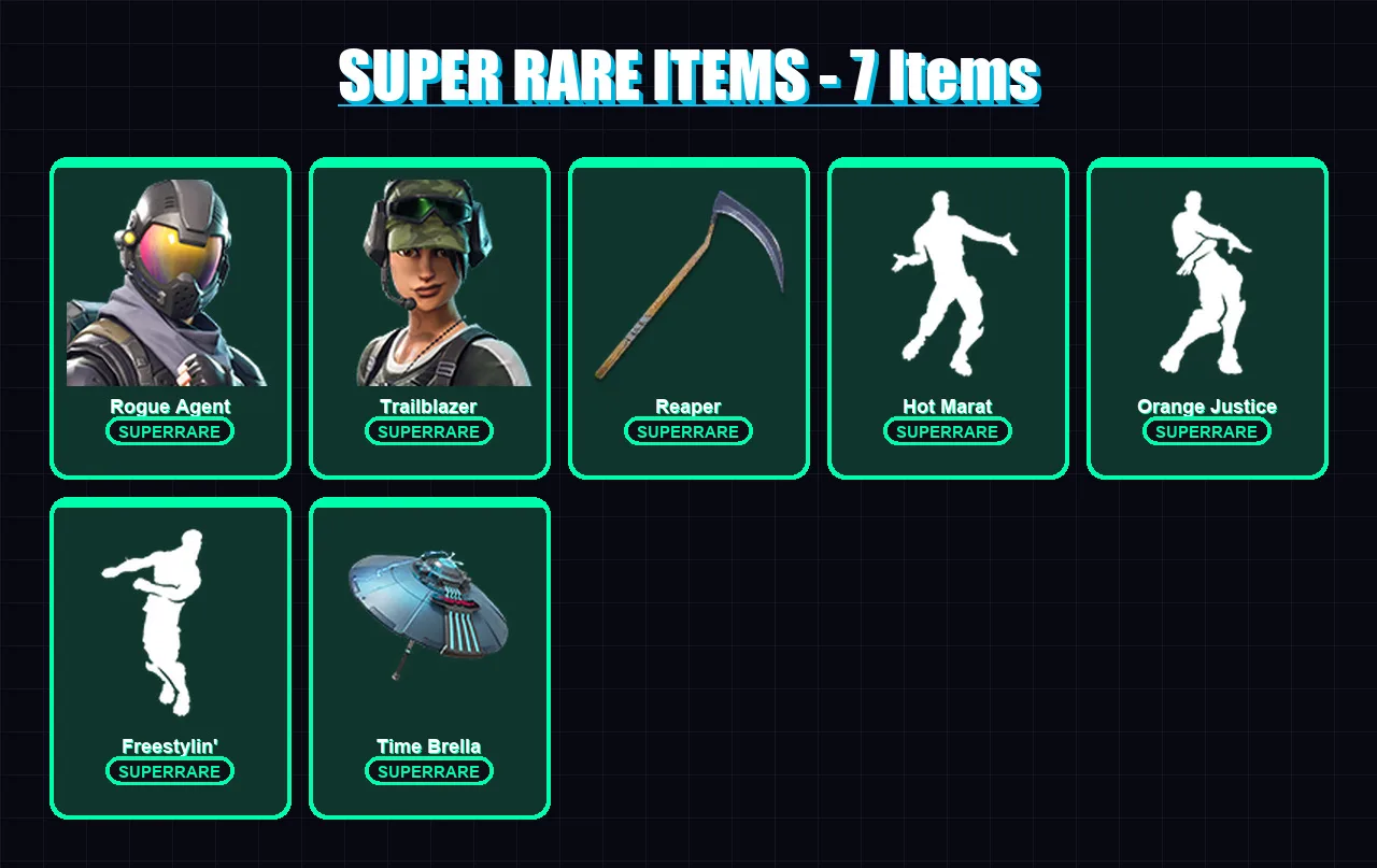 [PC/PSN] | Rogue Agent | Trailblazer | Enforcer | Blackheart | The Prisoner | 45 skin | 49 pickaxe | 50 emote | 52 glider | Lv884