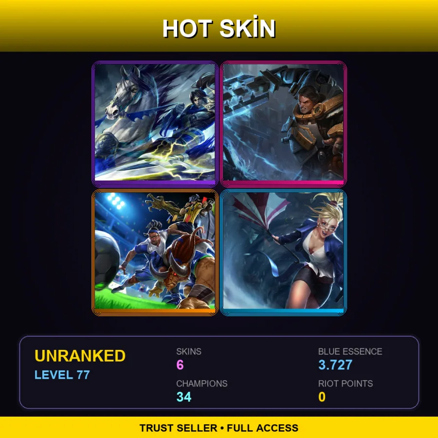 VN | Lv77 | Unranked | 6 Skin | 34 Champ — Sweeper Alistar
