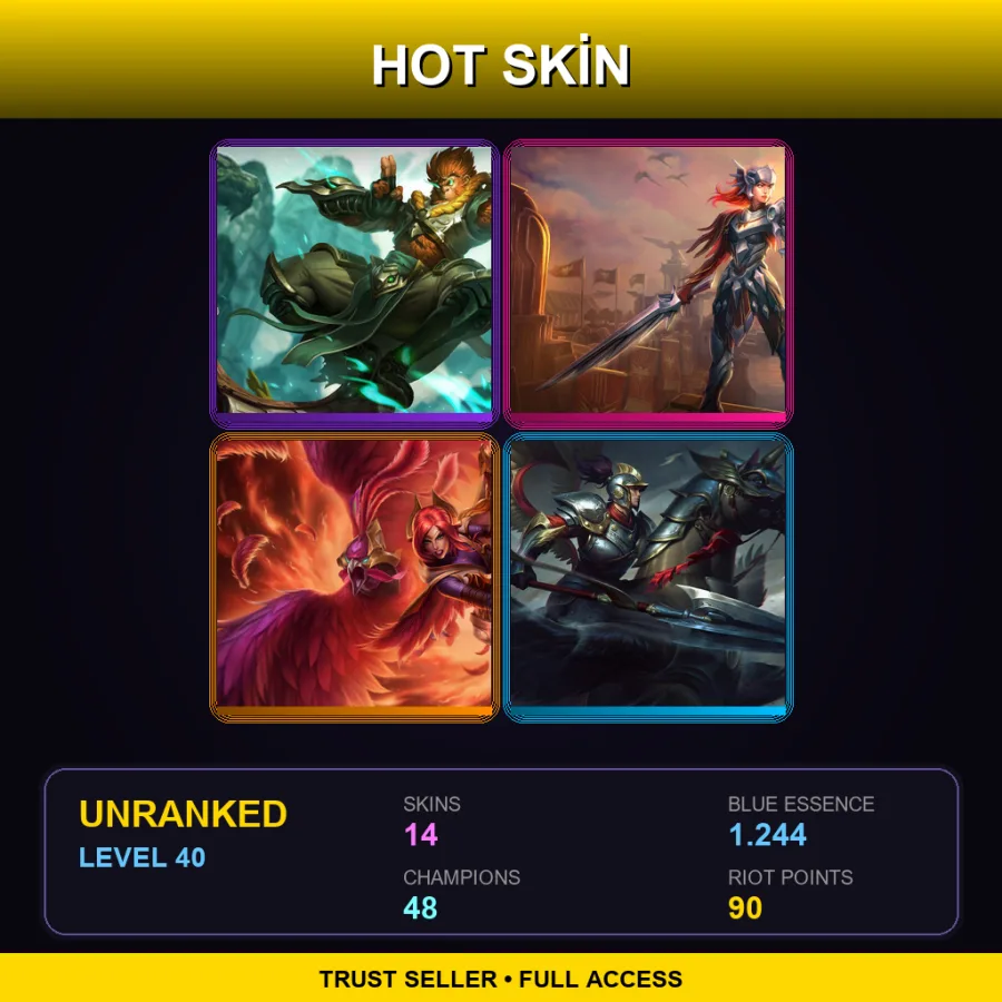 EUNE | Lv40 | Unranked | 14 Skin | 48 Champ
