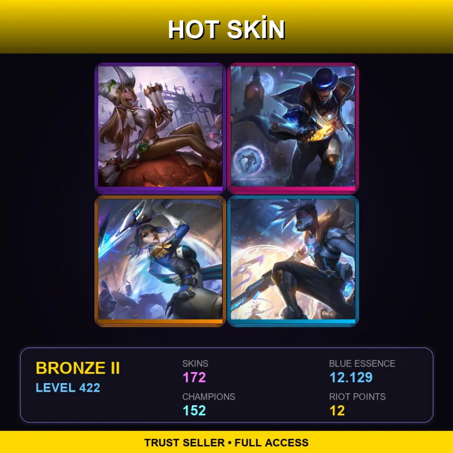 BR | Lv422 | Bronze II | 172 Skin | 152 Champ