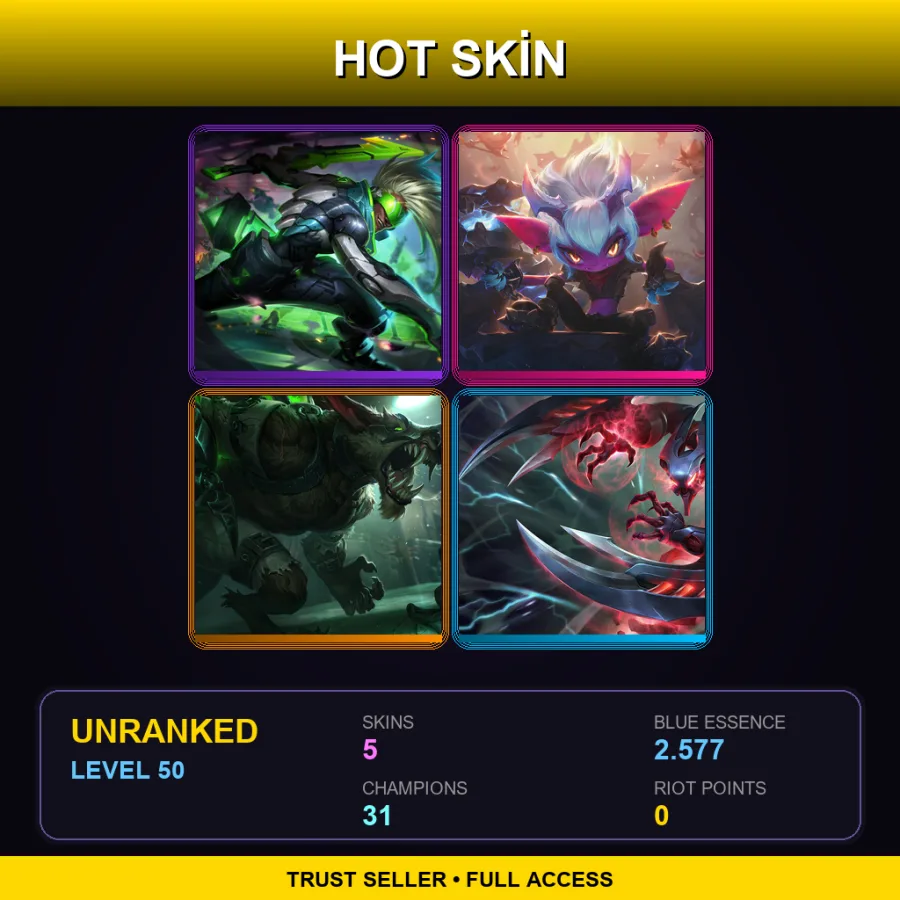 EUW | Lv50 | Unranked | 5 Skin | 31 Champ — Little Demon Tristana